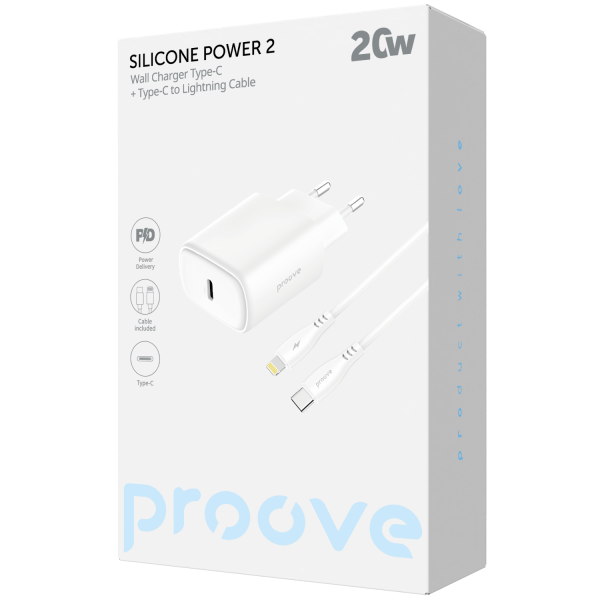 Proove Silicone Power 2 Type-C 20W + Сable Type-C to Lightning - Photo 4